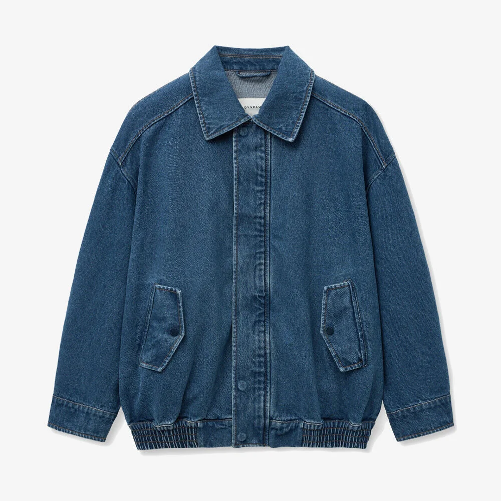 465-1 LOOSE FIT DENIM EMBROIDERED JUMPER_BLUE