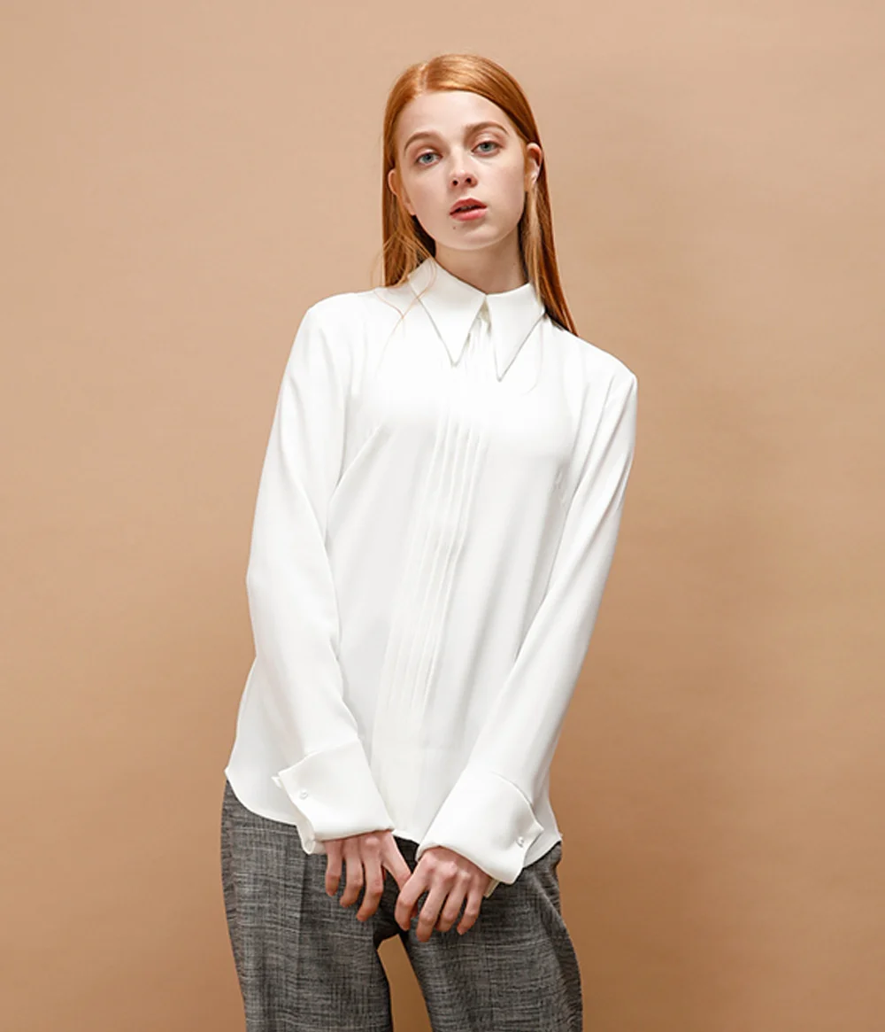 PEARL POINT PINTUCK BLOUSE_WHITE