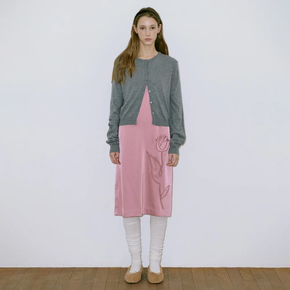 V-Neck Rose Dress (French Rose)