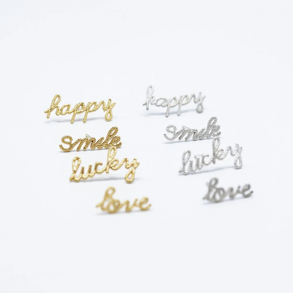 Initial twist Earrings 字母 扭結 銀針 耳環