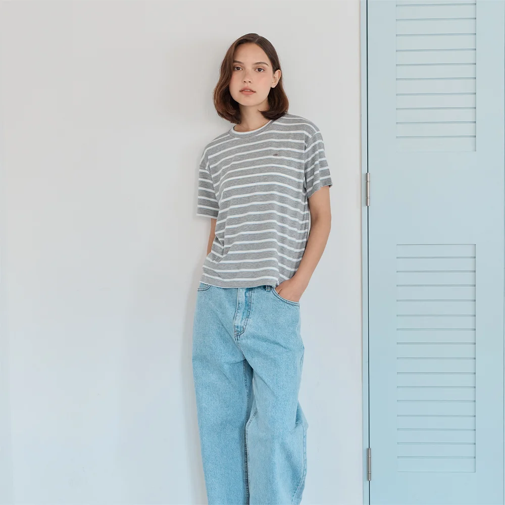 Tencel Stripe T-Shirt _Gray