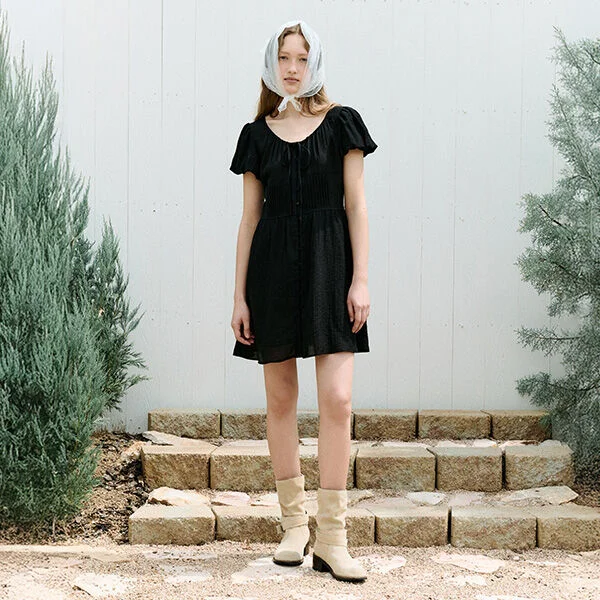 RIBBON LACE MINI ONEPIECE BLACK