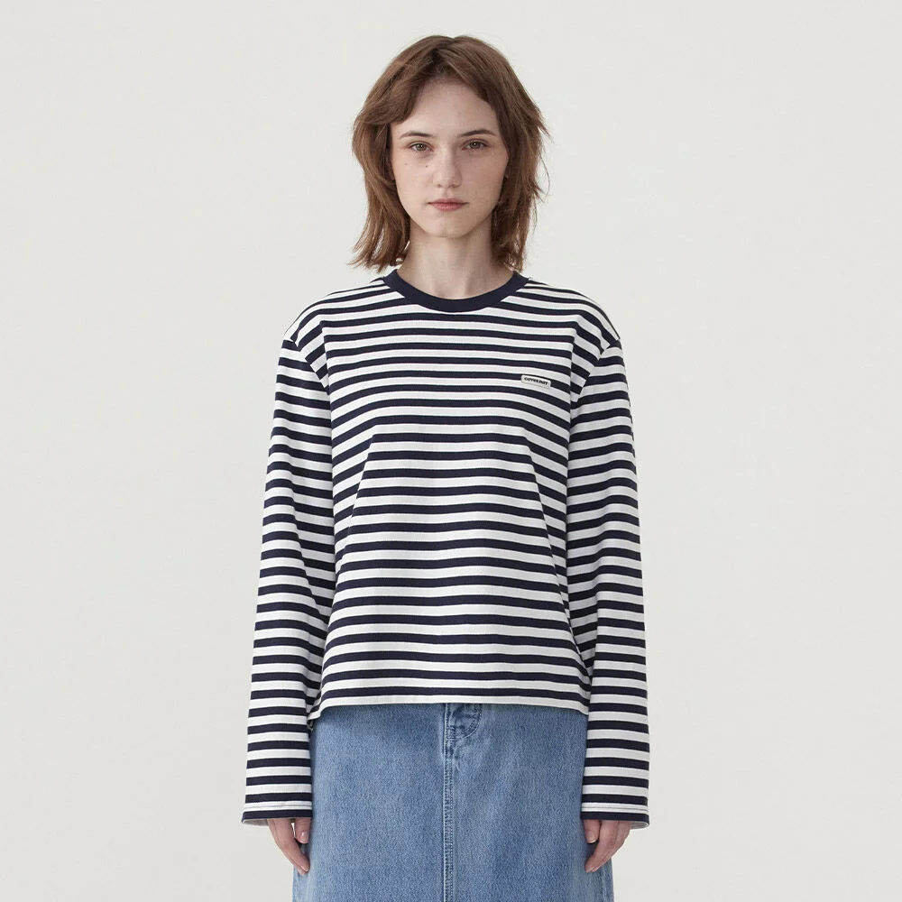 女裝 條紋 長袖 Navy