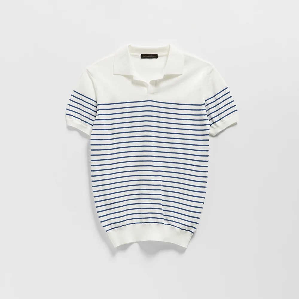 (M) KOMAN 701 POLO SHIRT (WHITE/BLUE)