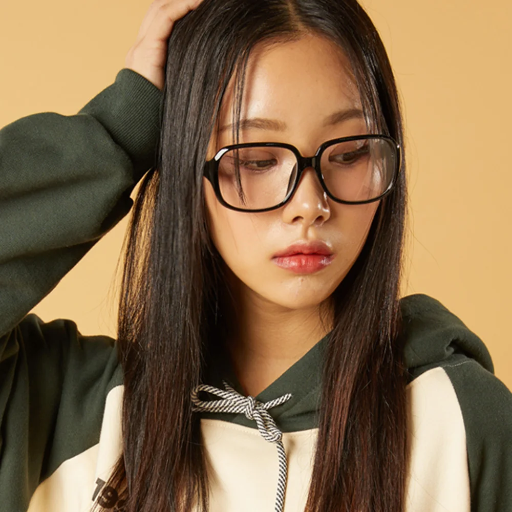 WOMEN 大 膠框 藍光 防護 眼鏡 圓領 多角 玻璃