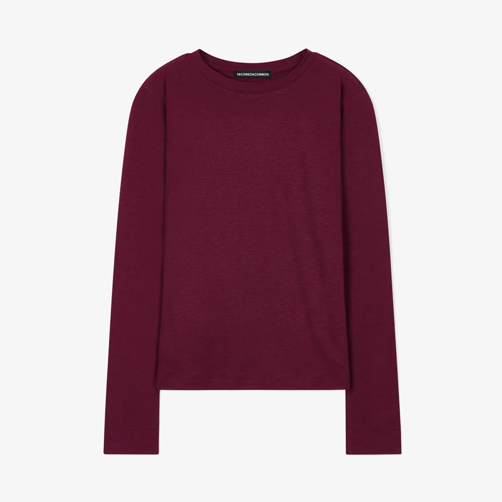 Tencel Long Sleeve T-Shirts (Burgundy)