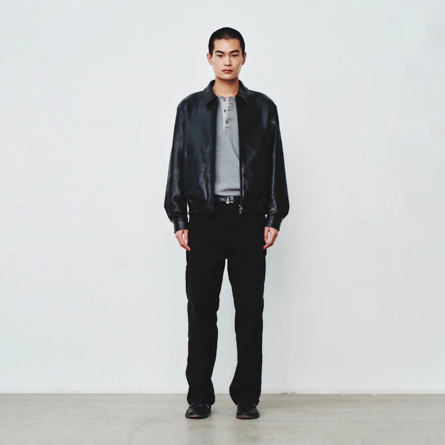Lambskin Leather Blouson_Black