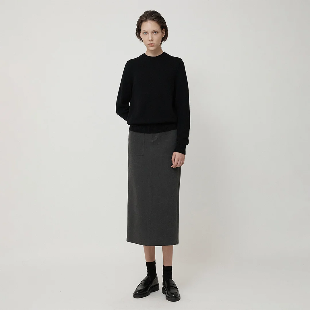 WOMAN PIGMENT VINTAGE SKIRT DEEP CHARCOAL