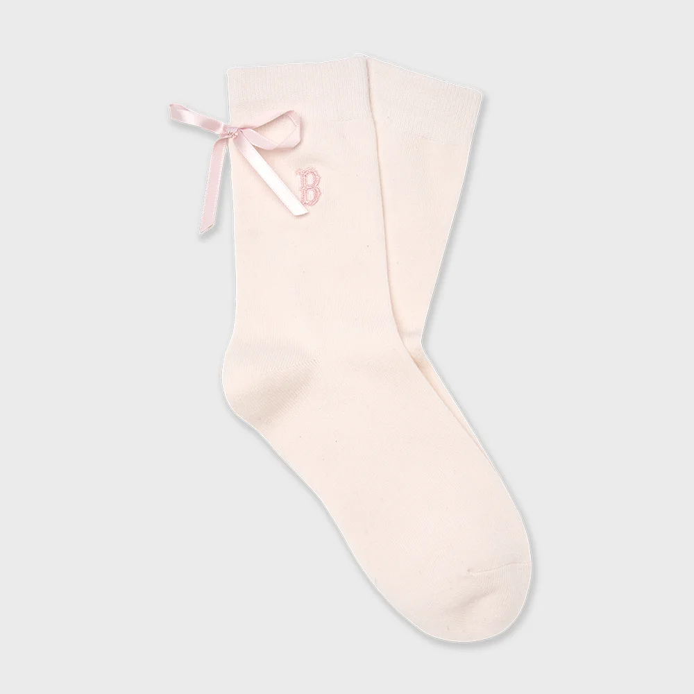 蝴蝶結 中筒 襪 BOS (L.Pink)