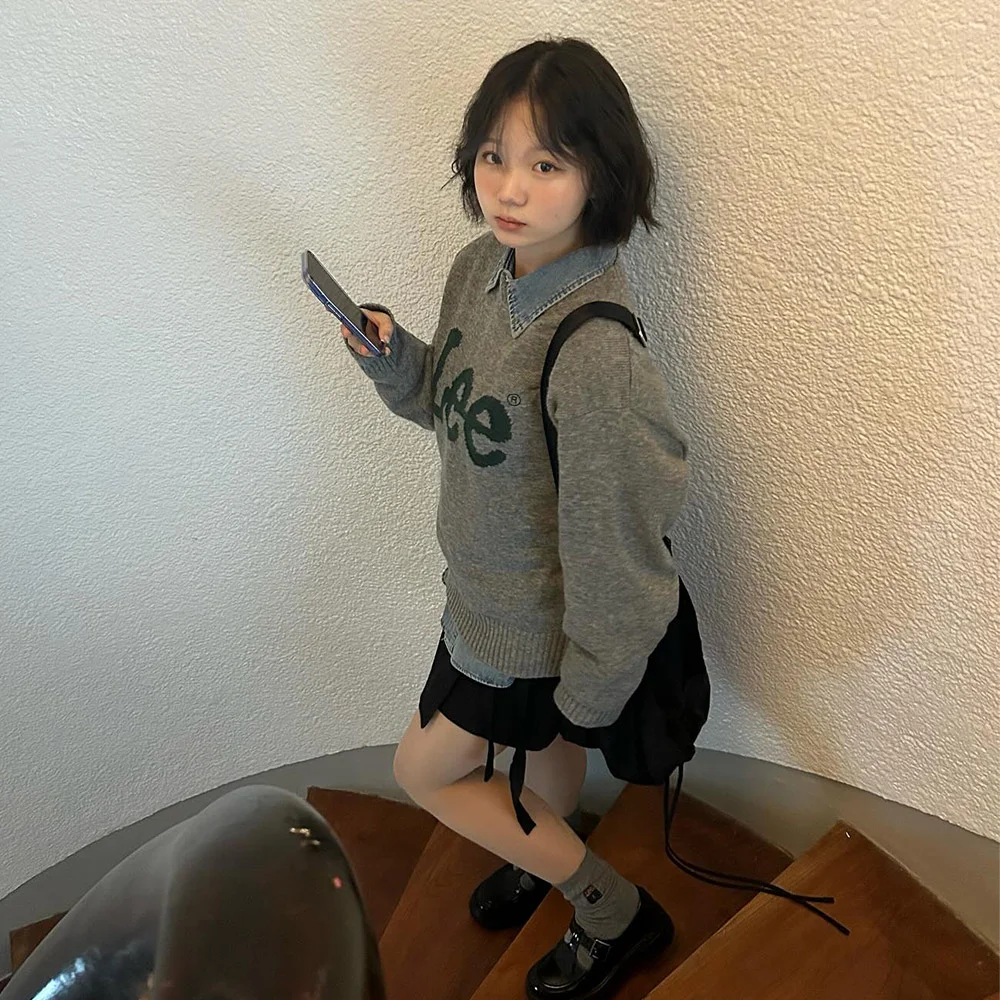 大 Twitch 標誌 針織衫 灰色