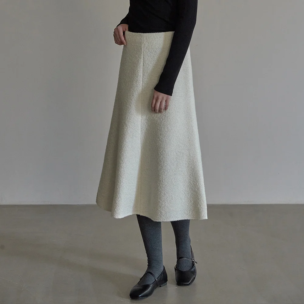 Boucle bell line skirt - Ivory