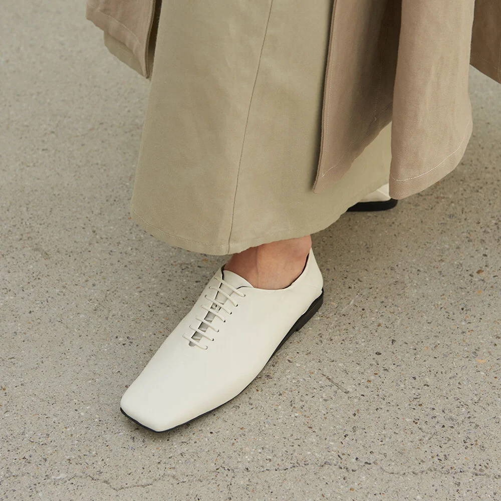 Terri Derbies Leather Ivory