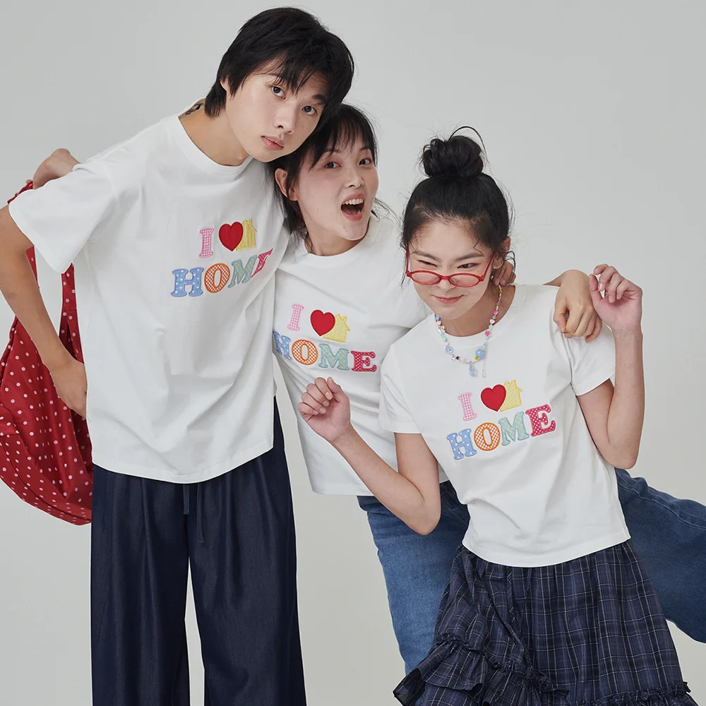 (uni)I Love Home 拼布 標準版型 T恤