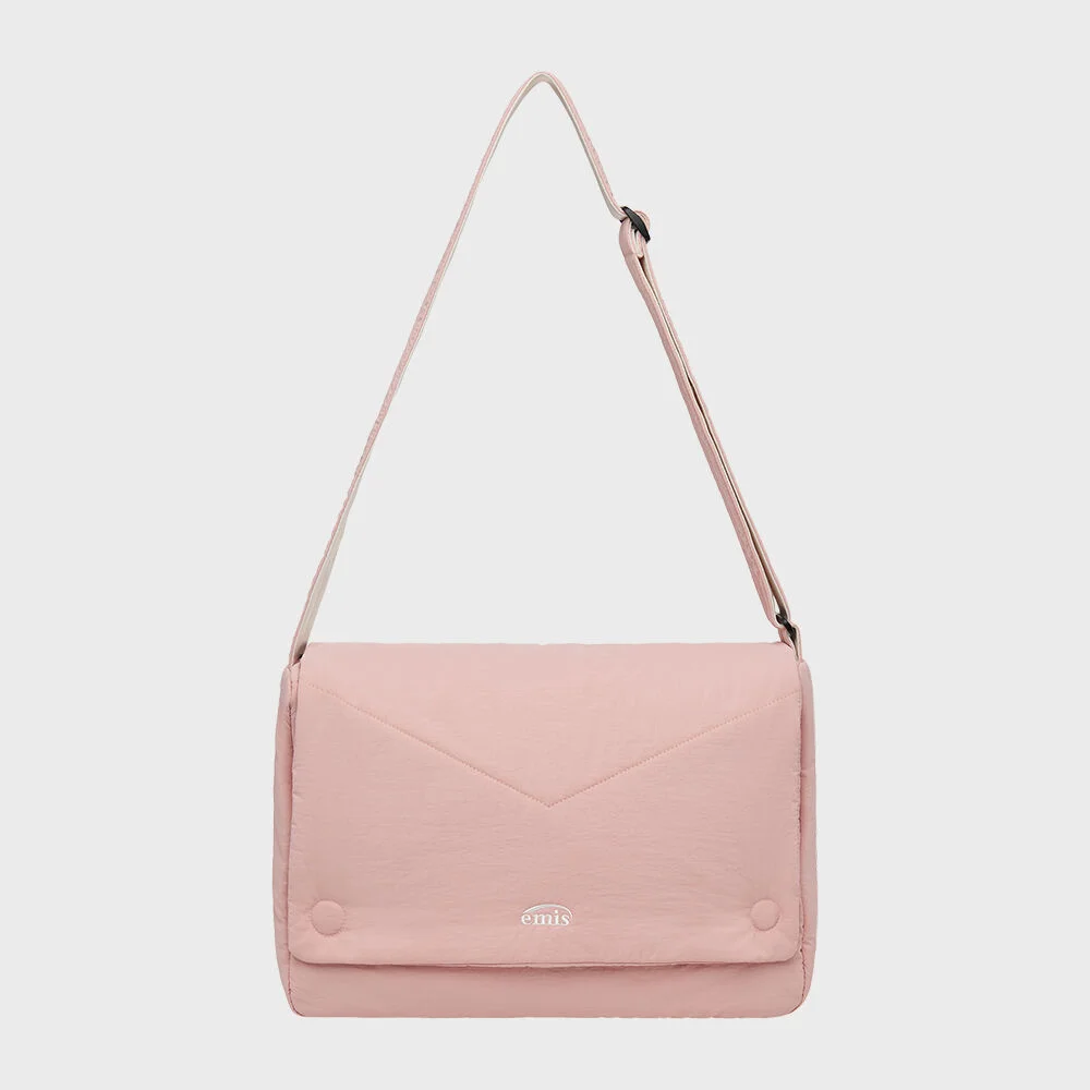 NYLON PADDED CROSSBODY BAG-PINK