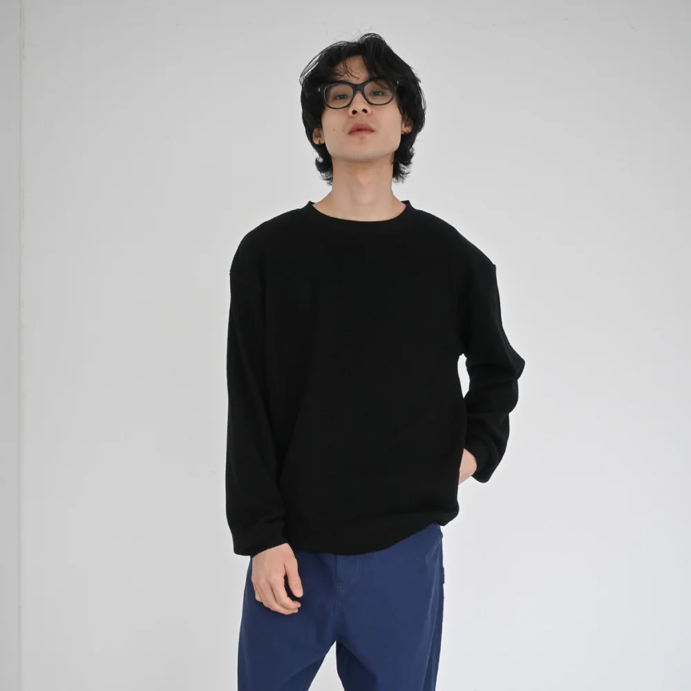 Waffle Long Sleeve Black