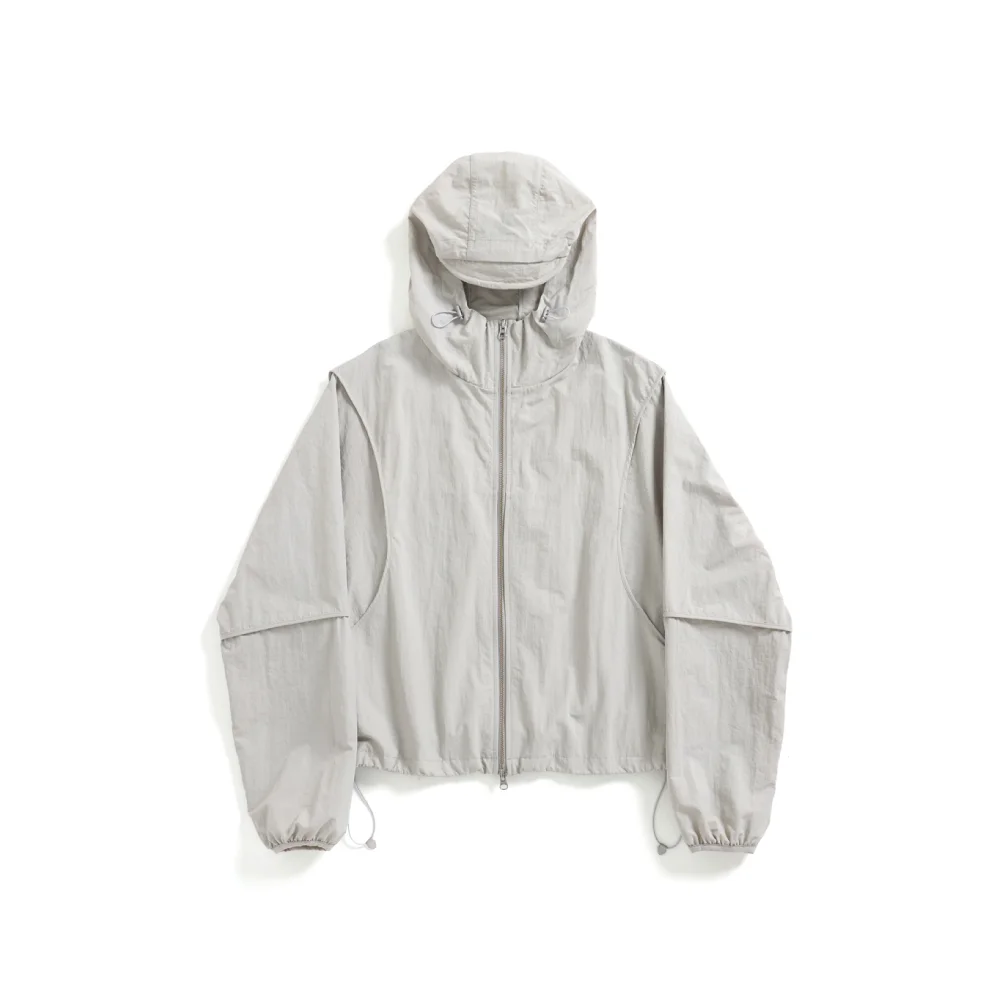 Crop Windbreaker Light Grey