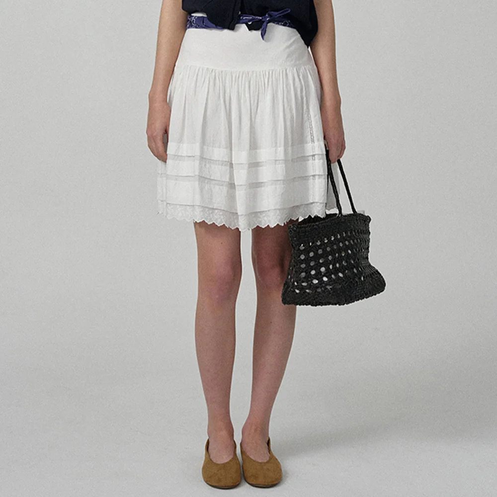 Elin Lace Midi Skirt_Ivory