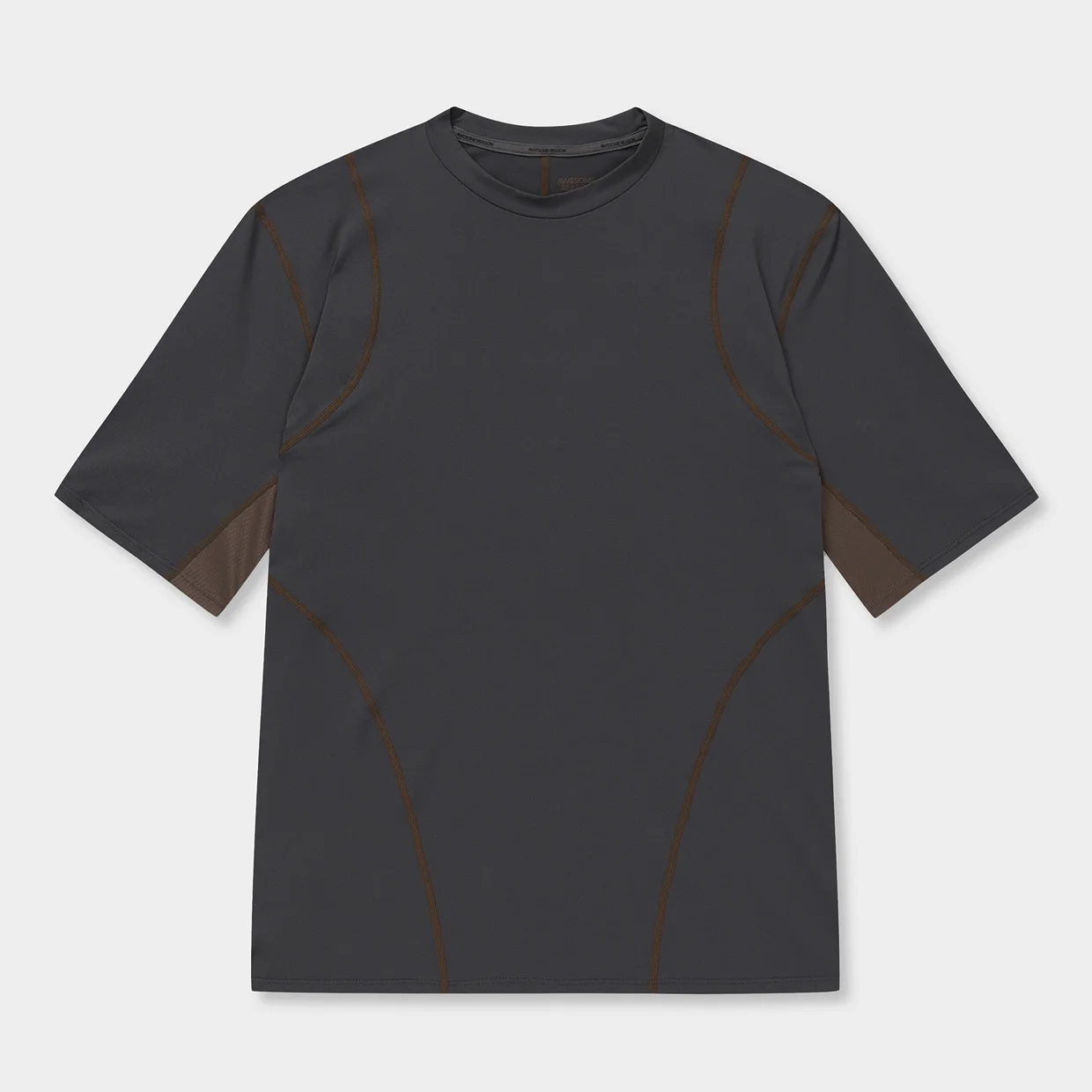 Lines Mid Sleeve_Mens, Charcoal