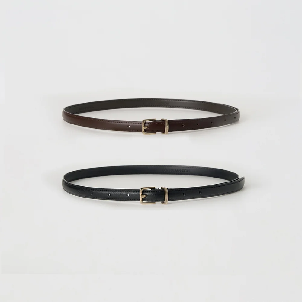 Bemuse leather thin belt - 2colors