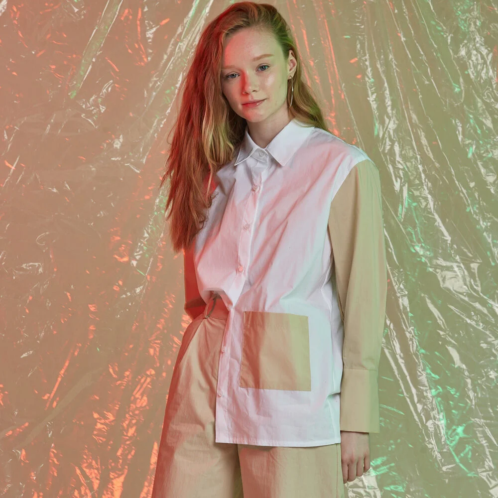 COTTON COLOR SHIRT BEIGE