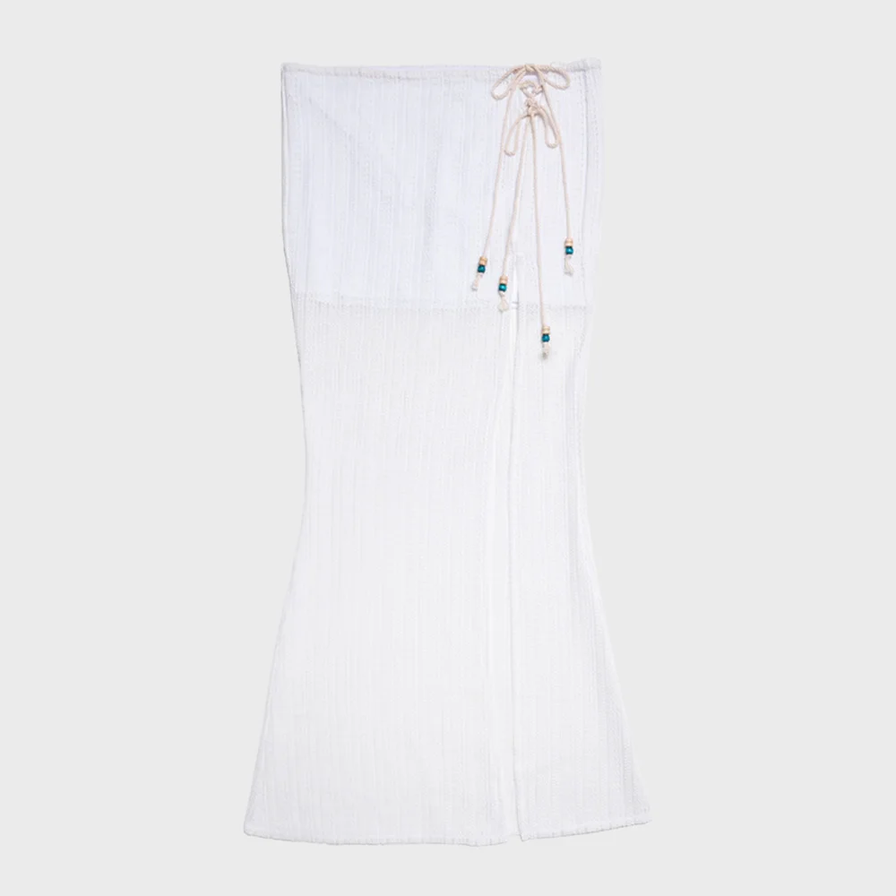 Sunset Cozy Long Skirt - White