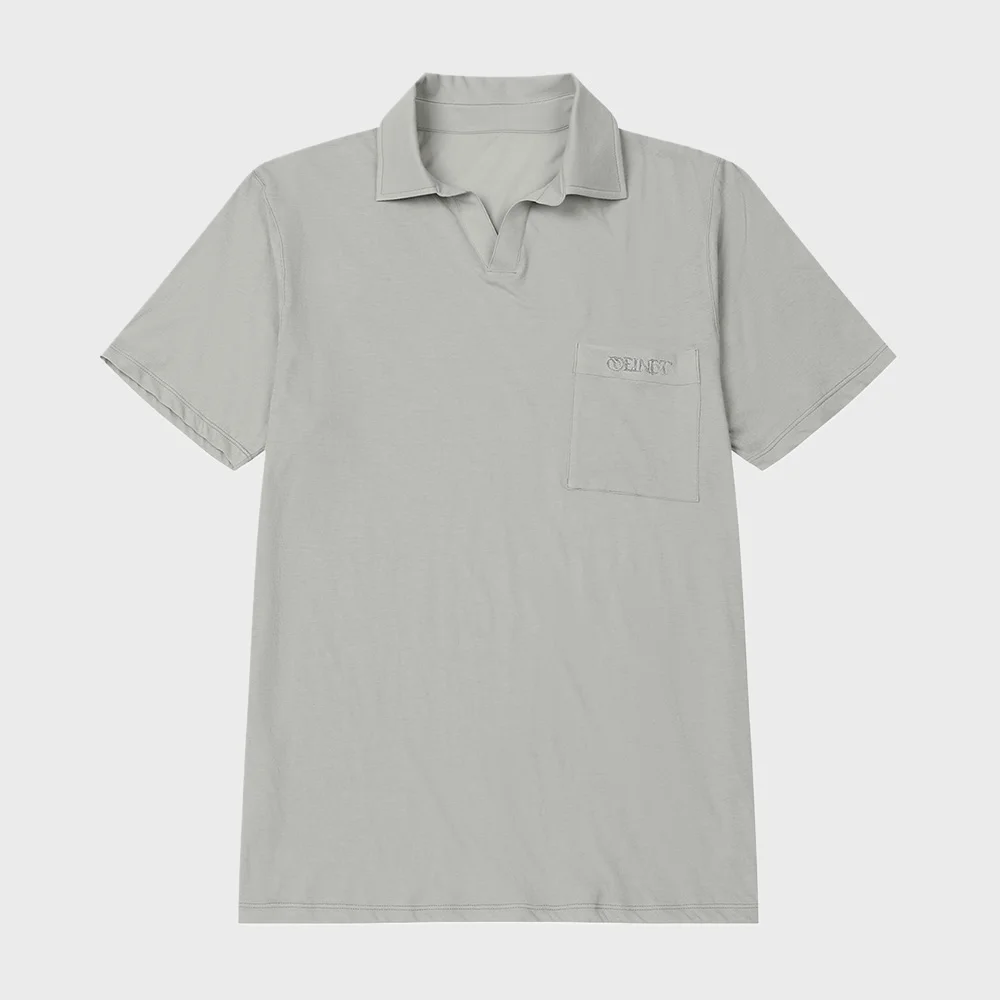VINTAGE COLLAR T-SHIRT IN LIGHT GREY