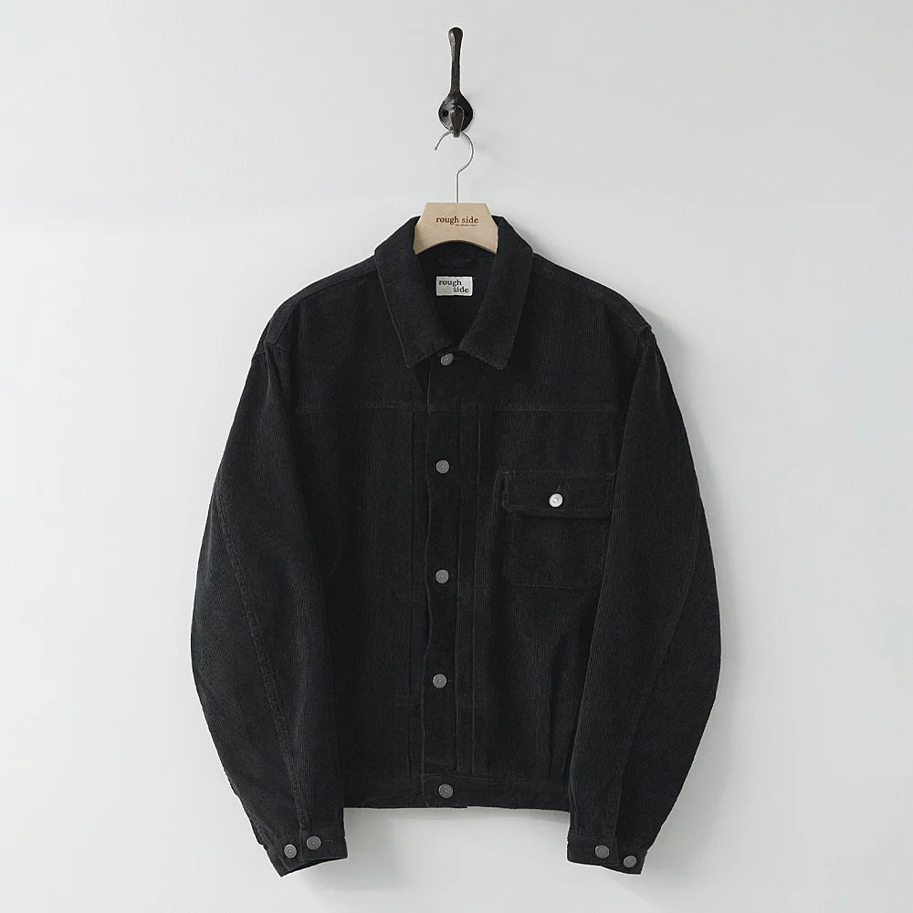 Faded Cord Trucker Black
