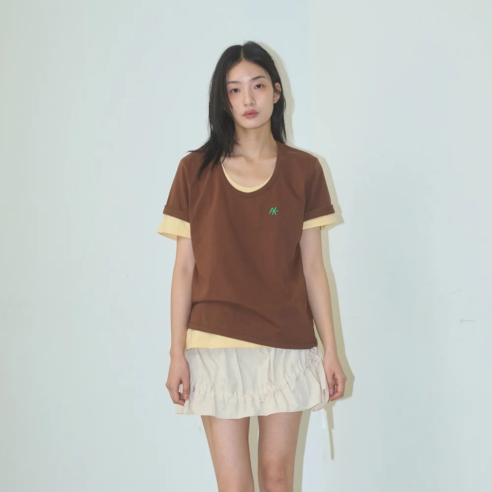 Frilly Mini Skirt / Beige