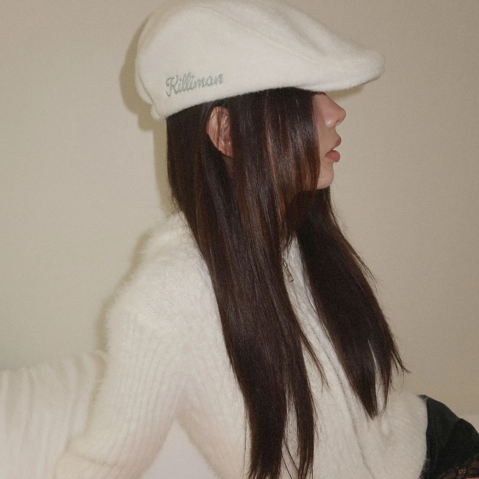 Wool Hunting Cap- Milk Ivory