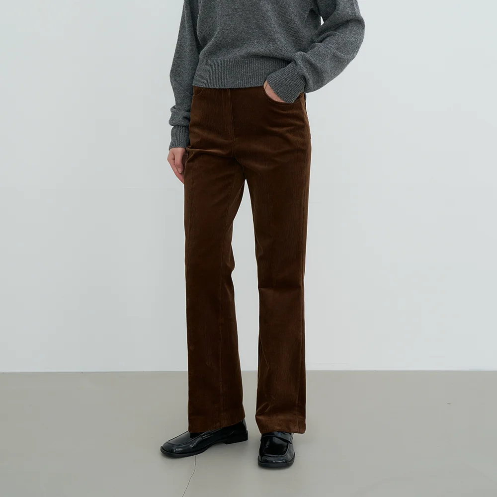 Corduroy Boots Cut Pants_Brown