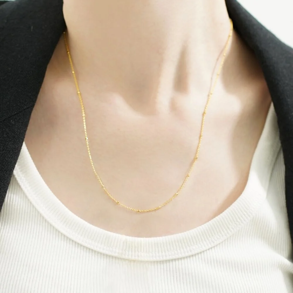Esther mini ball simple chain Necklace Esther 迷你金色 BOL 簡約 鏈條 頸鏈
