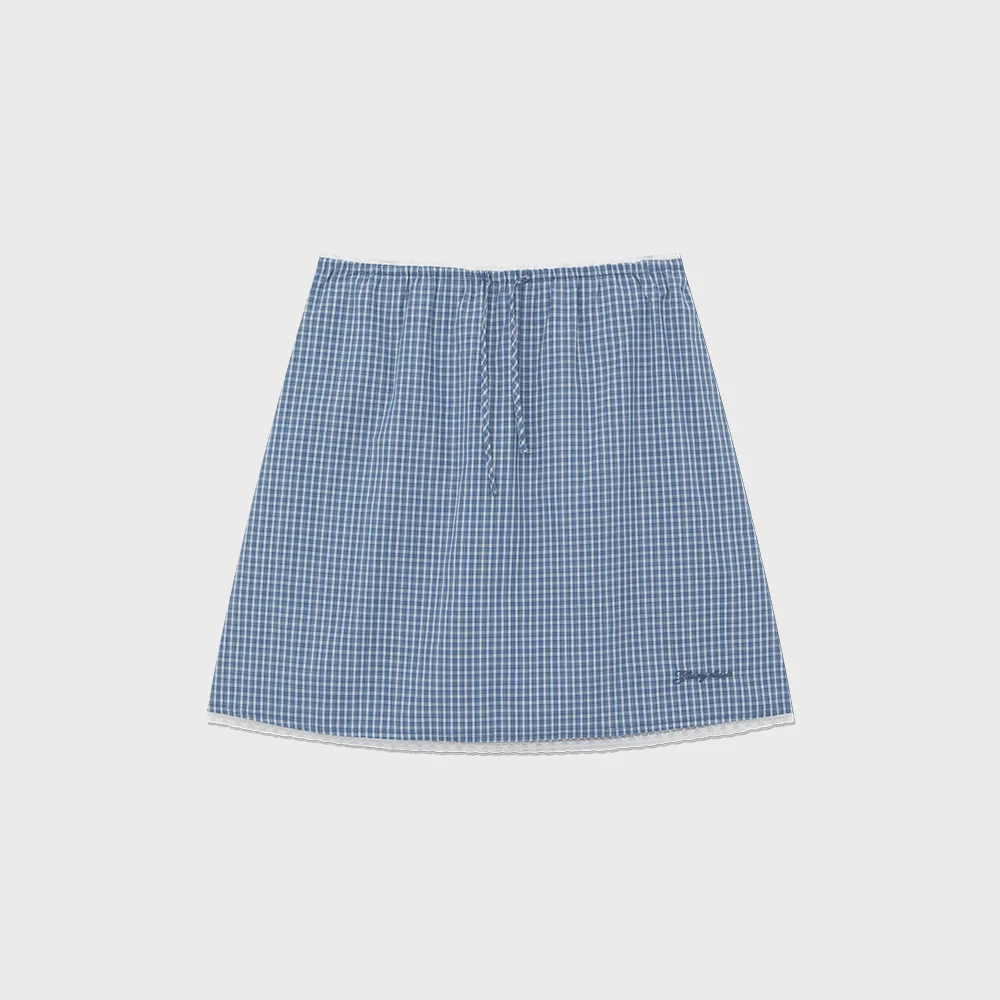 G CLASSIC LACE-UP MIDI SKIRT (BLUE)