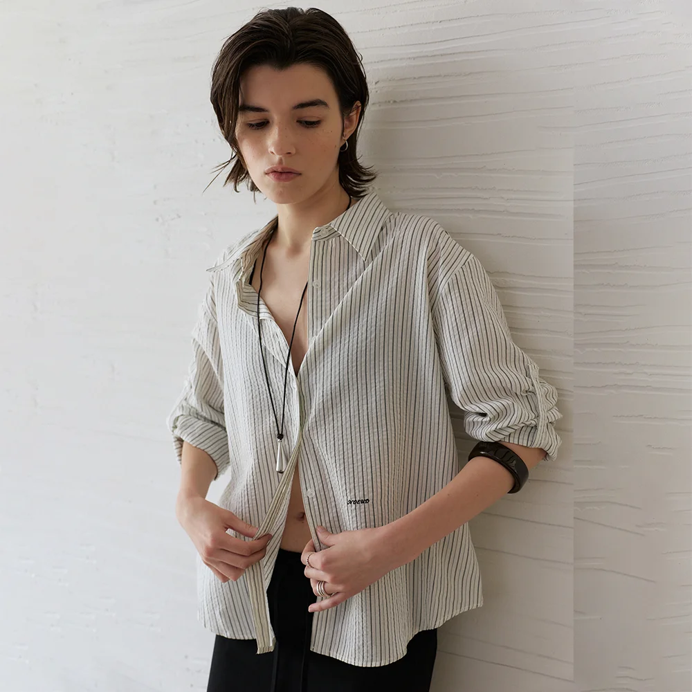 Stripe Roll-up Shirt (Ivory)