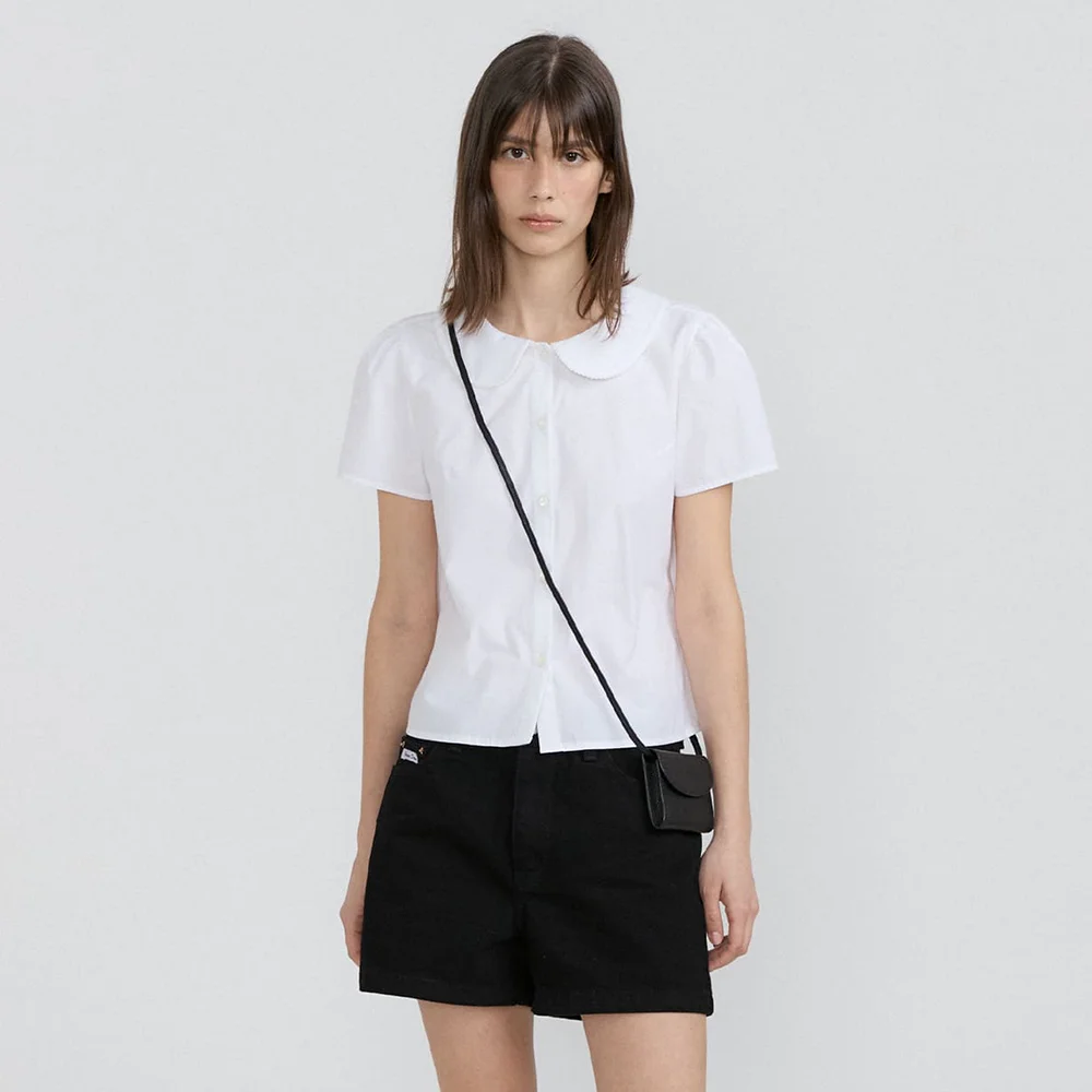 Eden Round Collar Blouse (White)