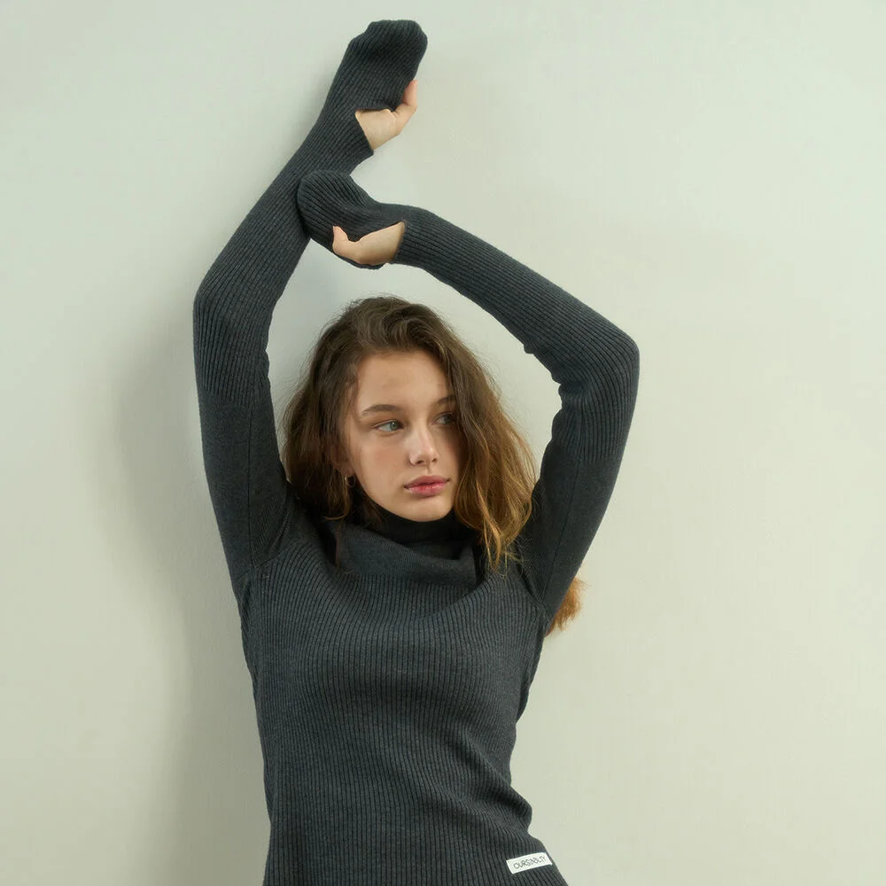 Glove High Neck Knit / Darkgray