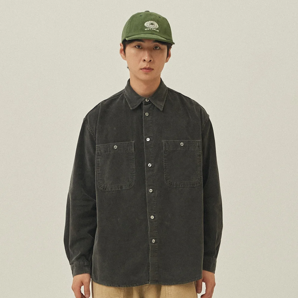 PIGMENT CORDUROY SHIRT (DARK GRAY)