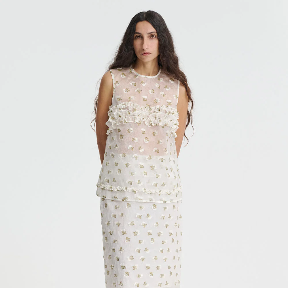 (W) OKSANA TOP KADO FIL-COUPE (CLEAR / OLIVE)