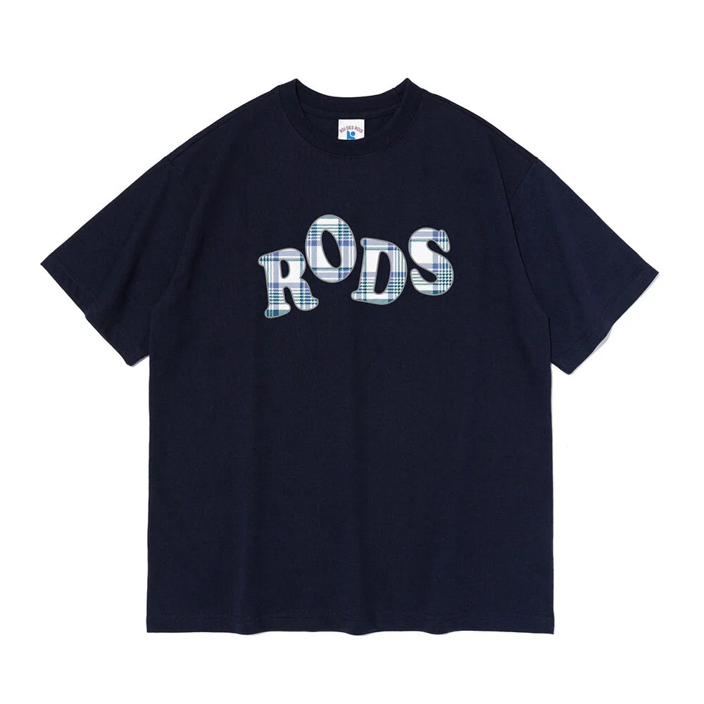 RODS 格紋 標誌 短袖T恤 (海軍藍)