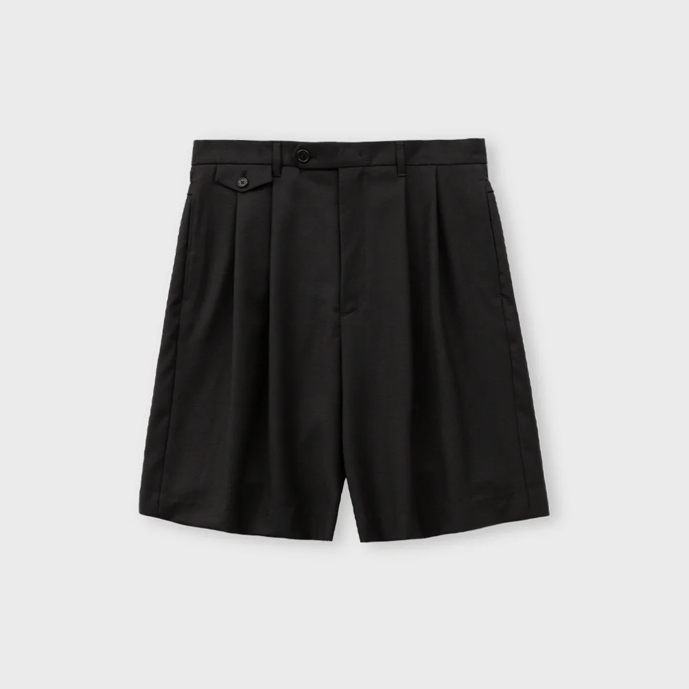 Wool Half Pants, Black