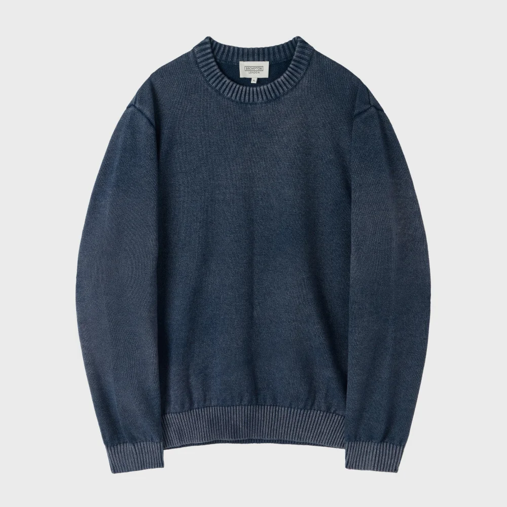 BIO-WASHED COTTON SWEATER - D/BLUE (P253MKT410)