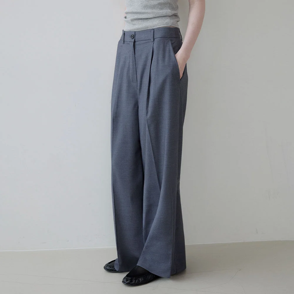 Comfort stripe wide pants _Gray