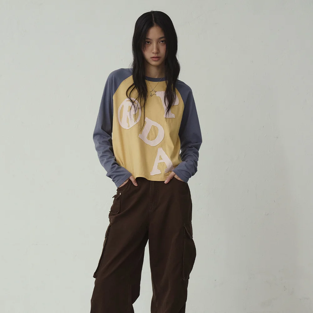PRDA BIG PATCH RAGLAN LONG SLEEVE MUSTARD