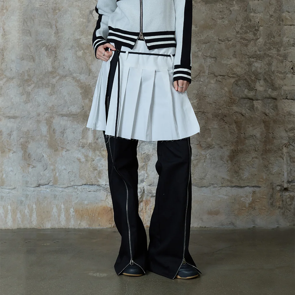 L13 PLEATS SKIRT PANTS(BLACK)