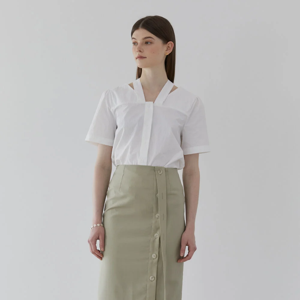 LINE POINT BLOUSE - WHITE