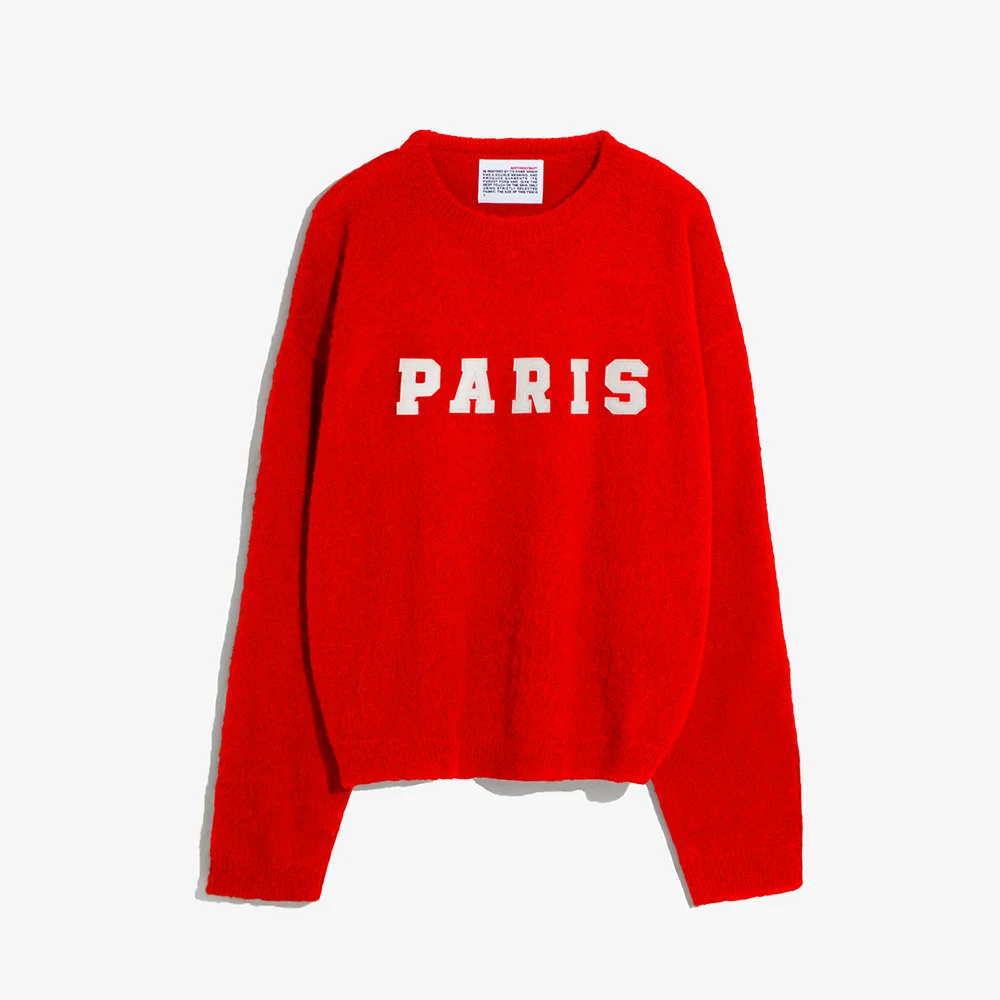 PARIS BRUSHED WOOL PULLOVER KNIT (RED)