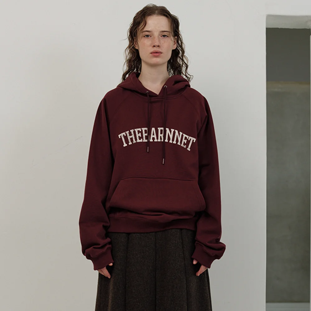 Oversized Coma Pullover Hoodie_Burgundy