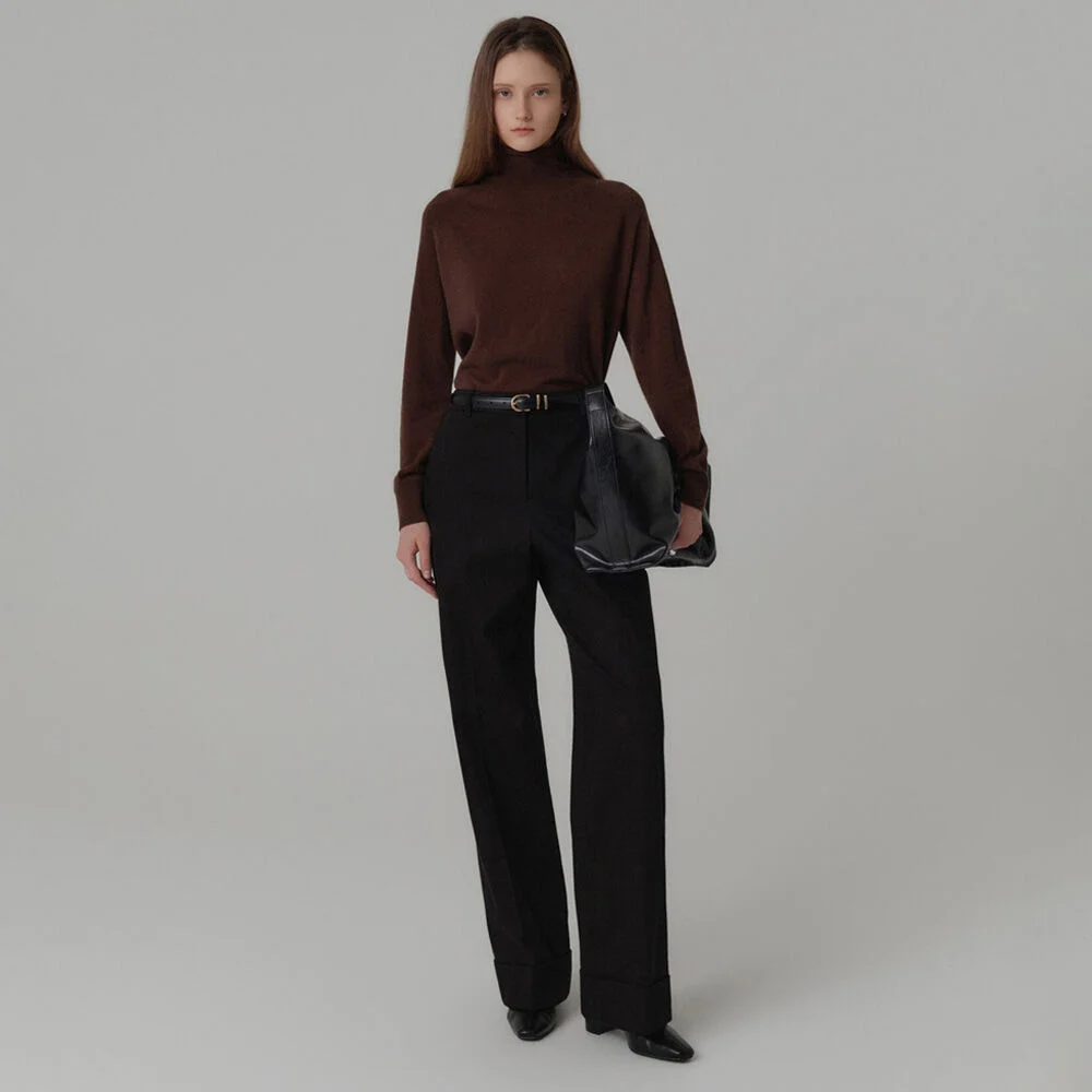 Jane Strade Cabra 加絨 褲子_黑色 / JEIN STRAIGHT CABRA GIMO PANTS_BLACK