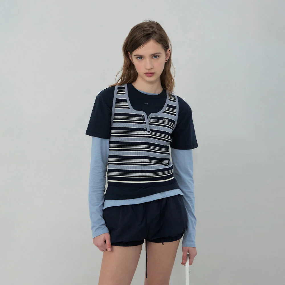 FRANKIE STRIPE SLEEVELESS (GREY STRIPE)