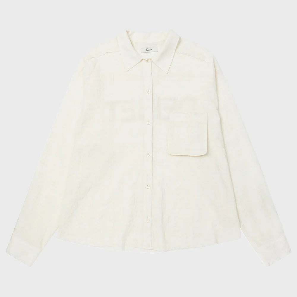 CHECKED SHEERSUCKER SHIRT IN IVORY
