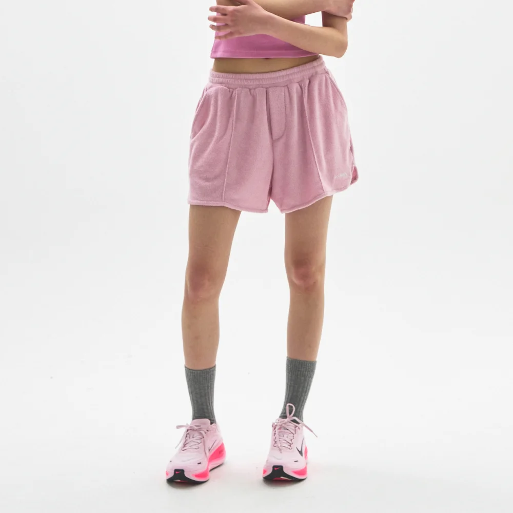 M.C UNISEX, Logo Terry Shorts / PINK